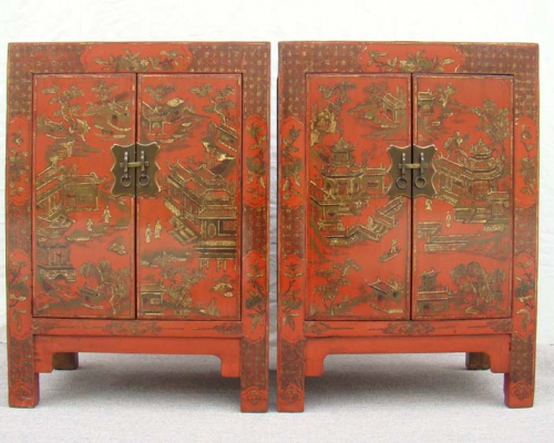 红描金小柜|Red &gilt small cabinet