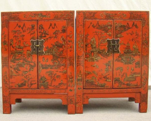 红描金小柜|Red &gilt small cabinet