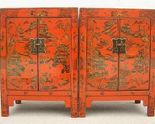 红描金小柜|Red &gilt small cabinet