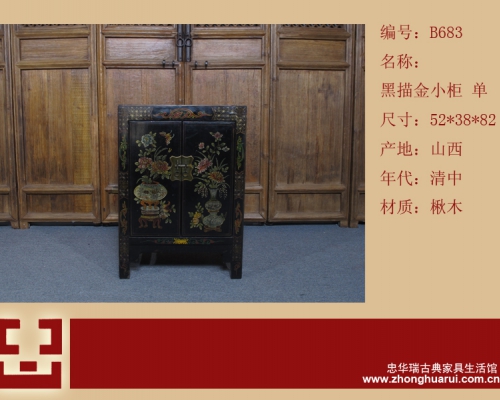 黑描彩小柜工厂|Black color depiction of the small chest