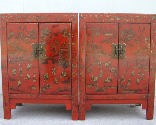 红描金小柜|Red &gilt small cabinet