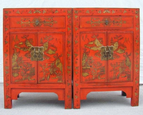 红描金小柜|Red &gilt small cabinet