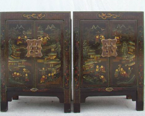 描彩二门柜|Color-painted twin cabinet