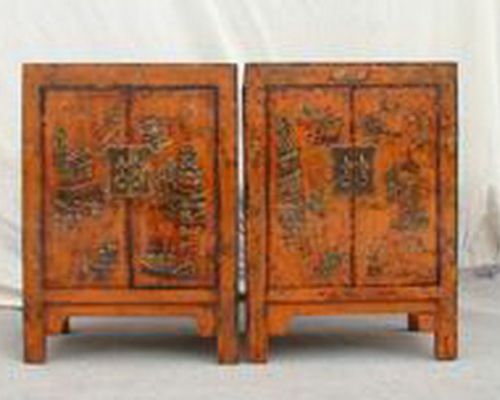 黄描彩小柜|painted small cabinet