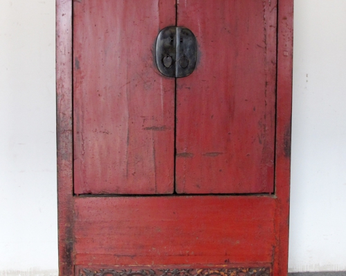 红披灰二门大柜工厂|Red-lacquered & fabric-wrapped big cabinet