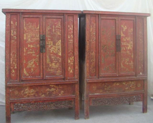 红描金大柜|Red & gilt big cabinet