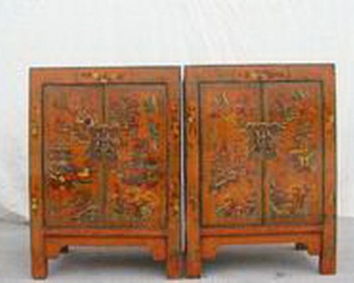 描彩二门柜|Color-painted twin cabinet