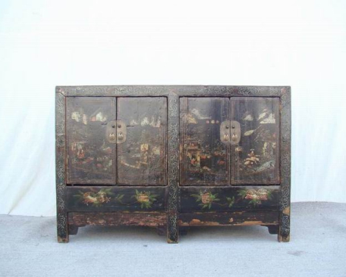 描彩四门柜工厂|painted lower cabinet