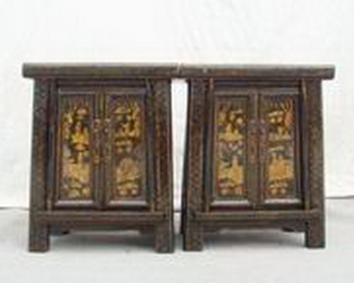 黑描金小柜|gold gilt cabinet