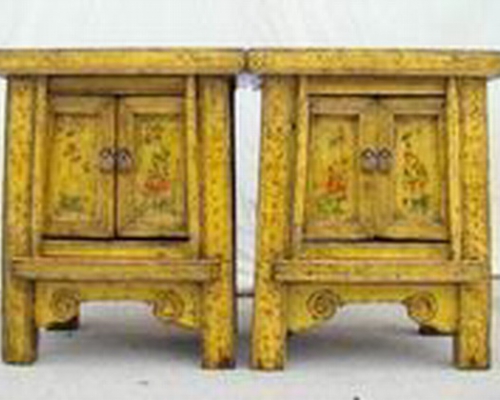 黄描彩小柜|painted small cabinet