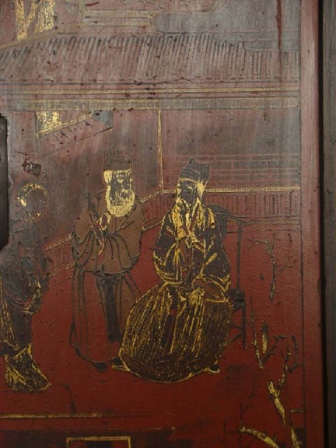红描金中柜|Red & gilt medium cabinet