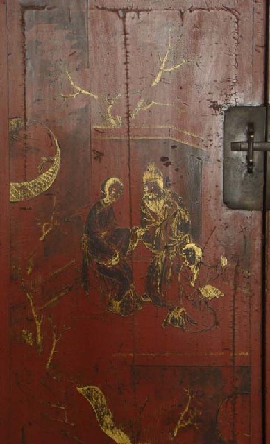 红描金中柜|Red & gilt medium cabinet