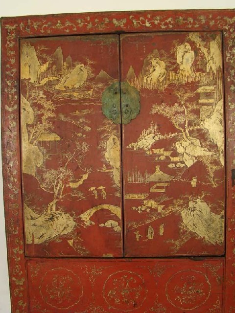 红描金大柜|Red & gilt big cabinet