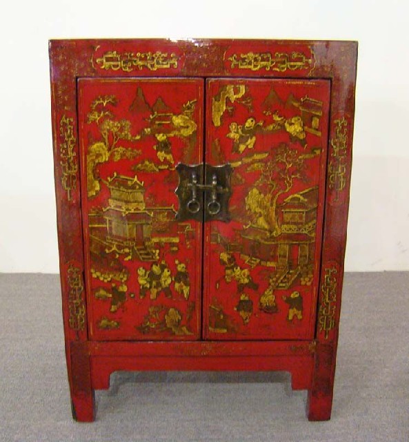 红描金小柜|Red &gilt small cabinet