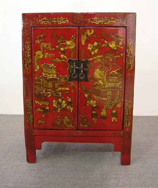 红描金小柜|Red &gilt small cabinet