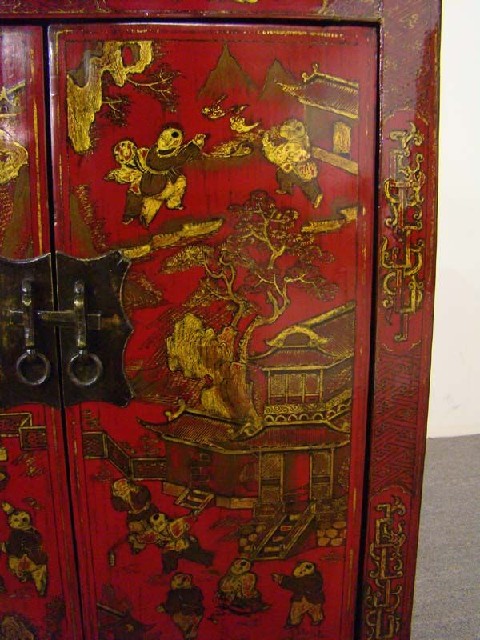 红描金小柜|Red &gilt small cabinet