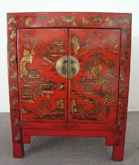 红描金小柜工厂|Red &gilt small cabinet