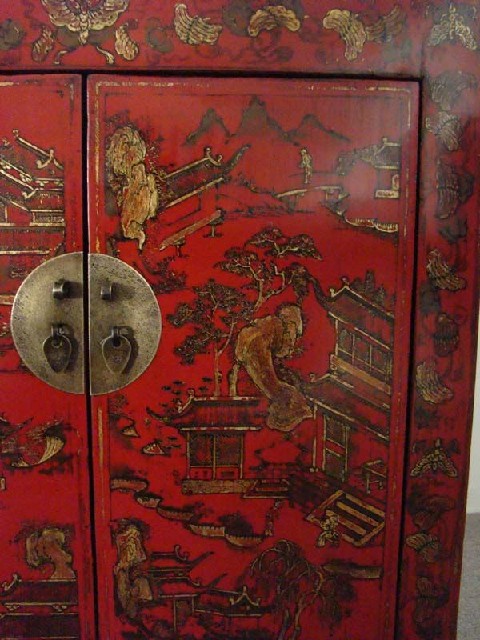 红描金小柜工厂|Red &gilt small cabinet