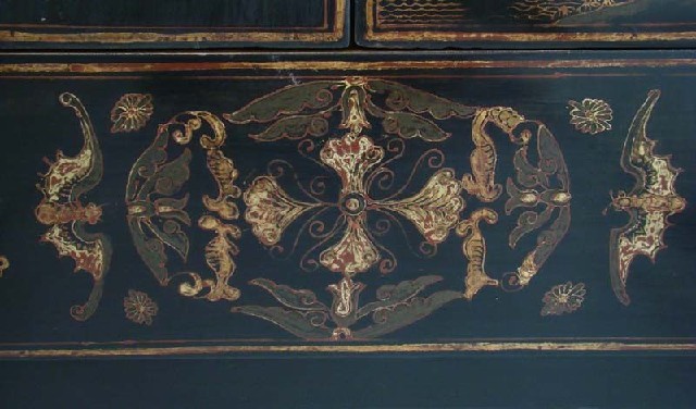 黑描金四门柜工厂|Chinese antique funiture