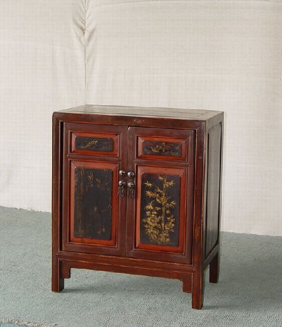 描金二门小柜|Gold-painted/gilt small cabinet w/ 2 doors