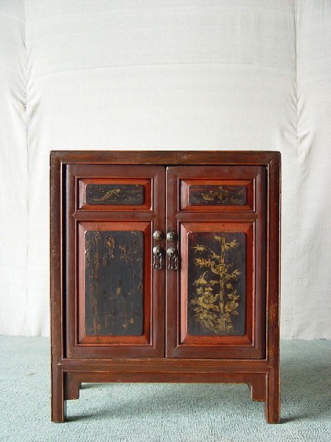 描金二门小柜|Gold-painted/gilt small cabinet w/ 2 doors