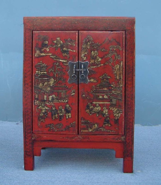 红描金小柜|Red &gilt small cabinet