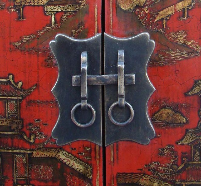红描金小柜|Red &gilt small cabinet