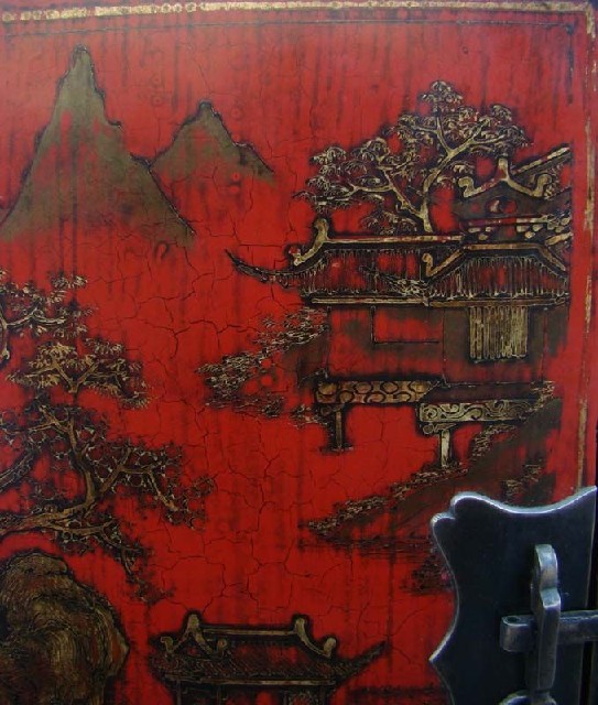 红描金小柜|Red &gilt small cabinet