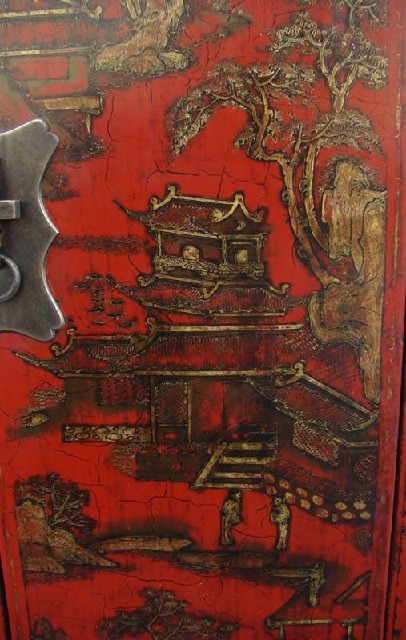 红描金小柜工厂|Red &gilt small cabinet