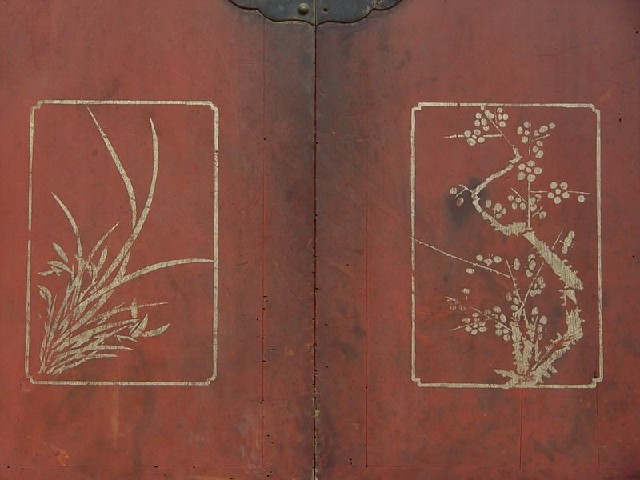 红描金雕花大柜|Red & gilt big cabinet