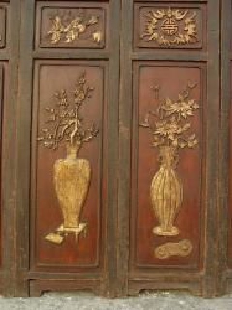 披灰描金字门板|screen