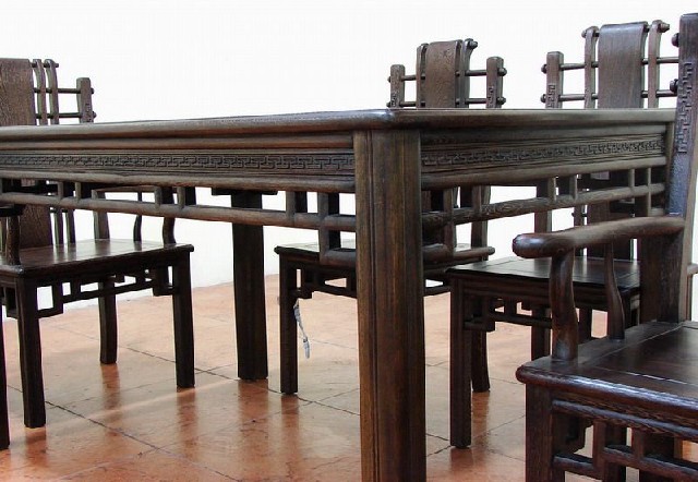 餐桌带椅|Chinese antique funiture
