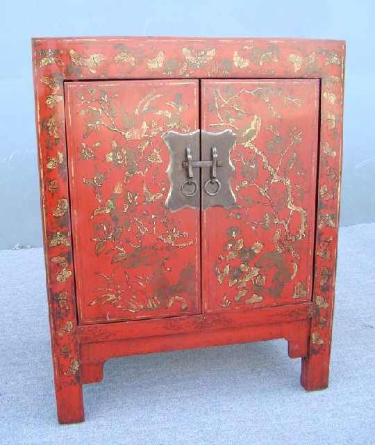 红描金小柜|Red &gilt small cabinet