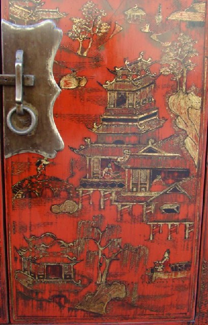 红描金小柜工厂&gilt small cabinet