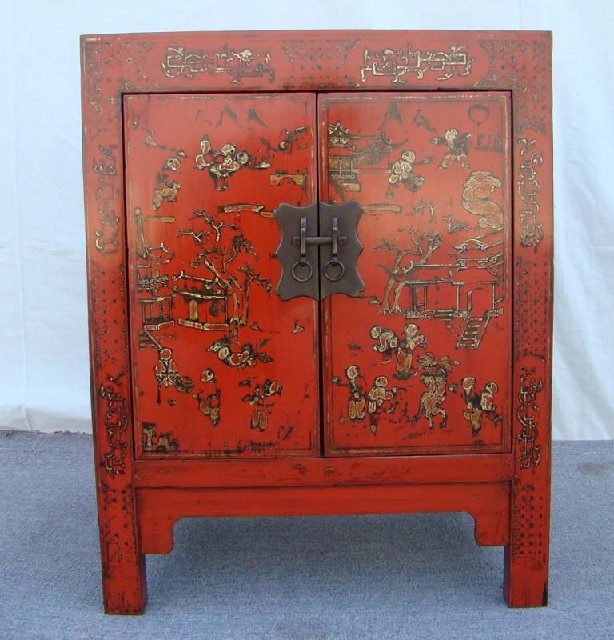 红描金小柜工厂|Red &gilt small cabinet