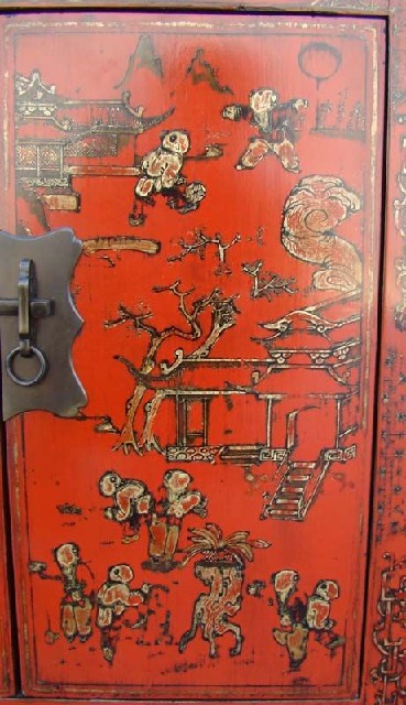 红描金小柜工厂|Red &gilt small cabinet