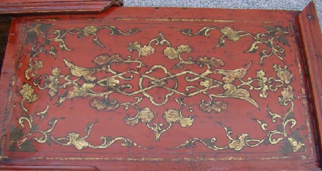 红描金提盒|red depicting a color handle box