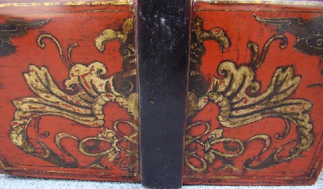红描金提盒|red depicting a color handle box