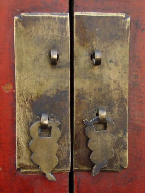 红漆二门小柜|Red-lacquered small cabinet