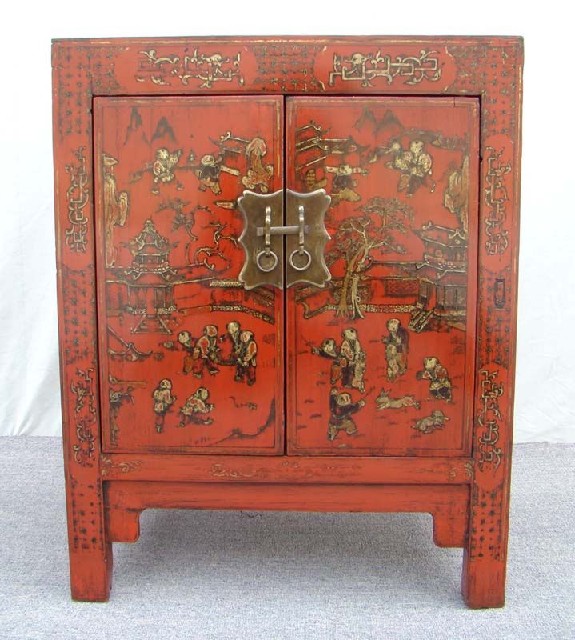 红描金小柜|Red &gilt small cabinet