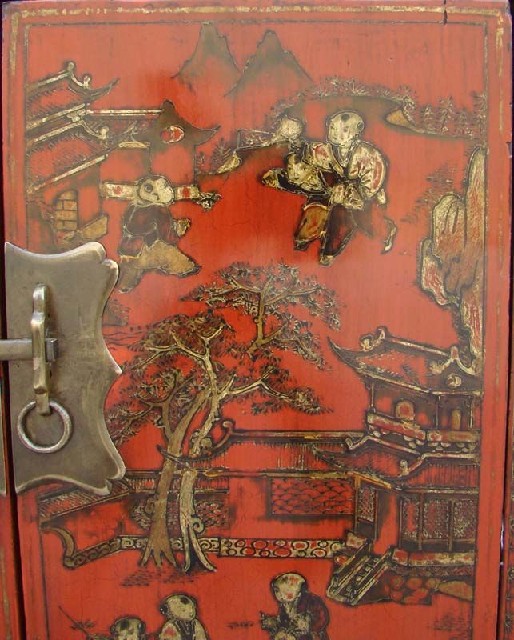 红描金小柜|Red &gilt small cabinet