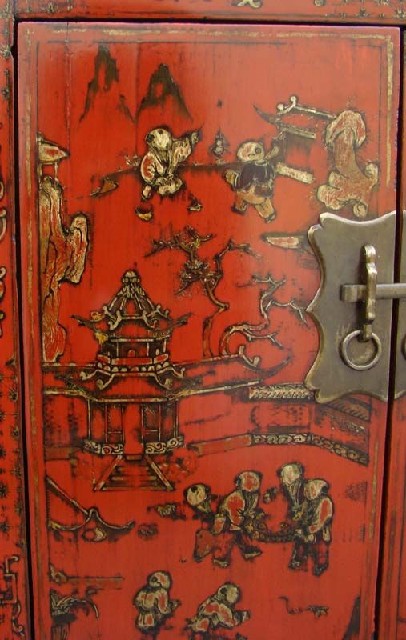 红描金小柜|Red &gilt small cabinet