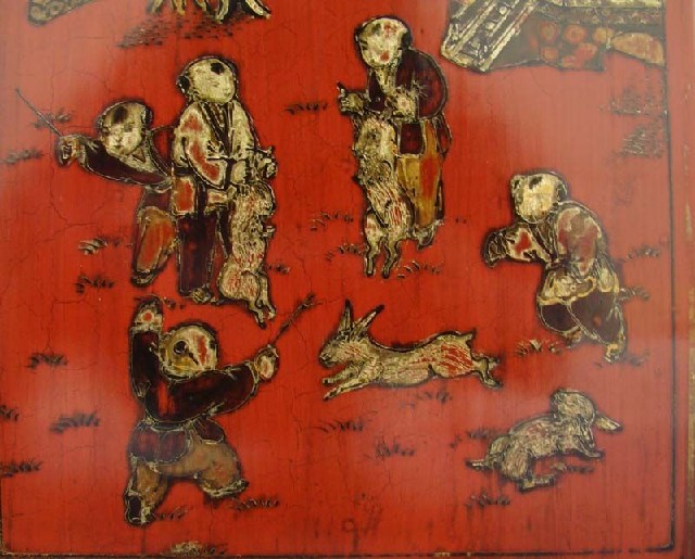 红描金小柜|Red &gilt small cabinet