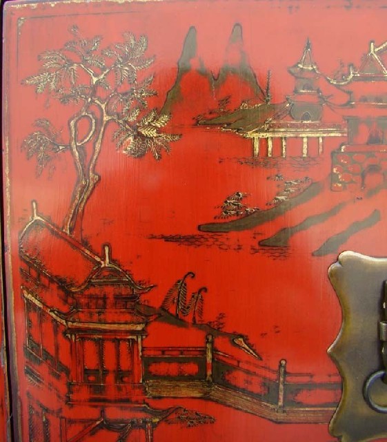 红描金小柜|Red &gilt small cabinet