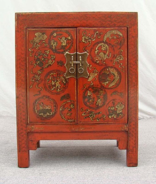 红描金小柜工厂|Red &gilt small cabinet