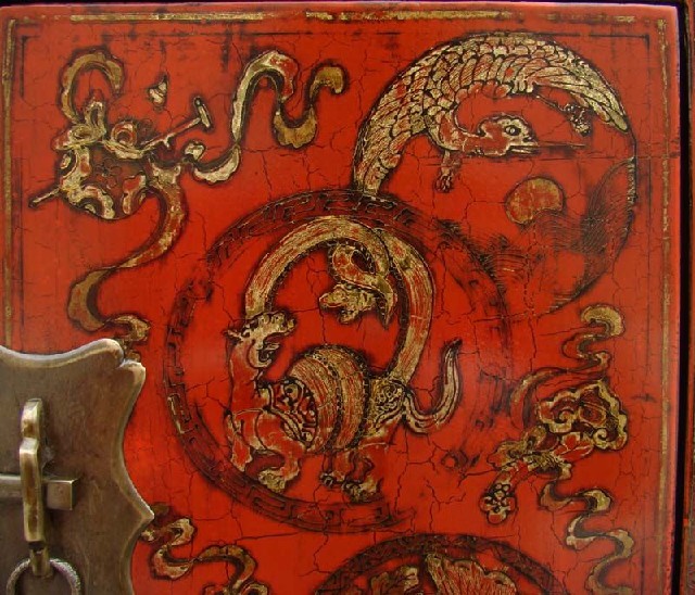 红描金小柜工厂|Red &gilt small cabinet
