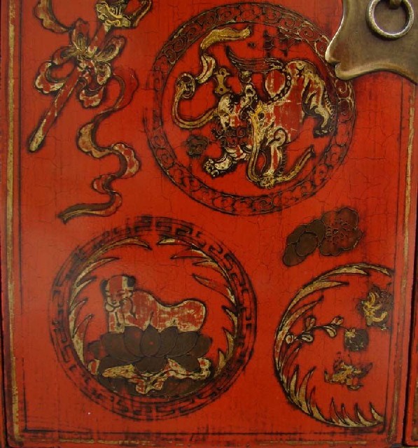 红描金小柜工厂|Red &gilt small cabinet