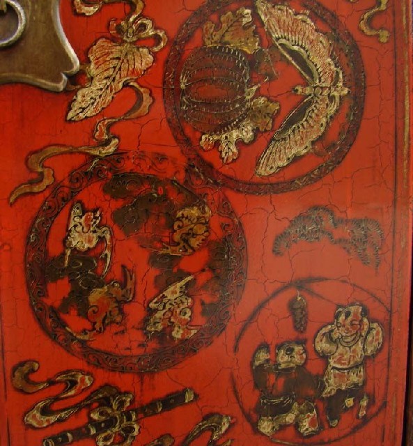 红描金小柜工厂|Red &gilt small cabinet