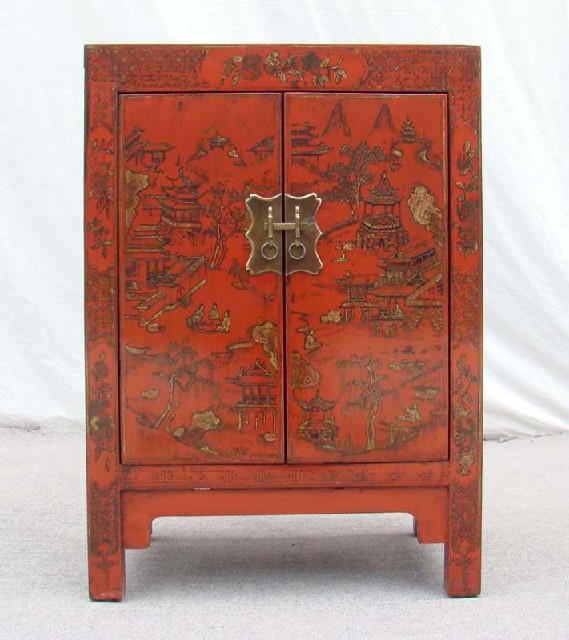 红描金小柜|Red &gilt small cabinet