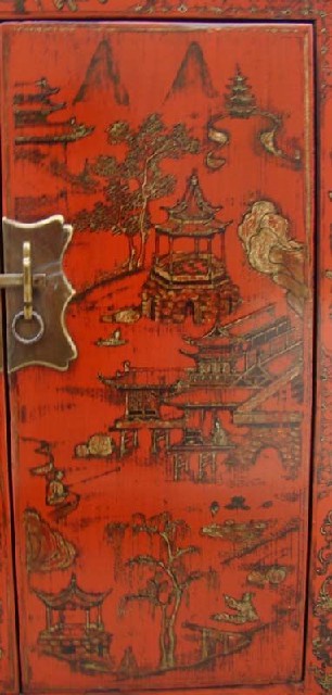 红描金小柜|Red &gilt small cabinet